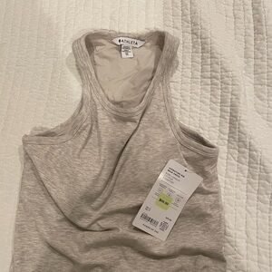 Athleta NWT Robbed Heathered Oat Gray Midi Dress Size XS